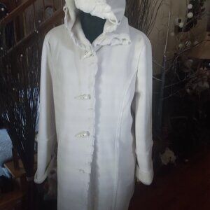 COLDWATER CREEK~ WINTER WHITE  FAUX SUEDE FUR COAT